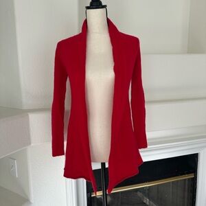 InCashmere Red Open Front Cardigan 100% Cashmere Size S